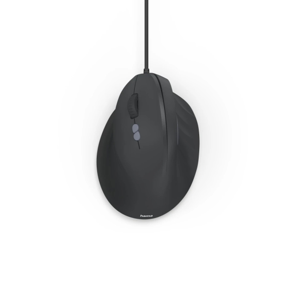 Hama ECM-500L Mouse ottico verticale per mancini 1800 dpi - Cavo da 180 cm - Ergonomico - Silenzioso - 7 pulsanti - 8