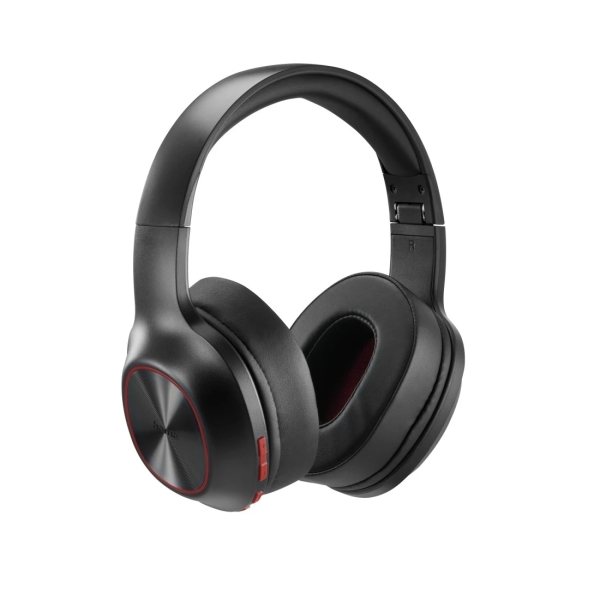 Hama Spirit Calypso II Cuffie con microfono omnidirezionale - Bluetooth - Portata 10 m - Archetto regolabile - Pieghevoli - Assistente vocale - Ricarica tramite USB-C - Colore Nero e Rosso