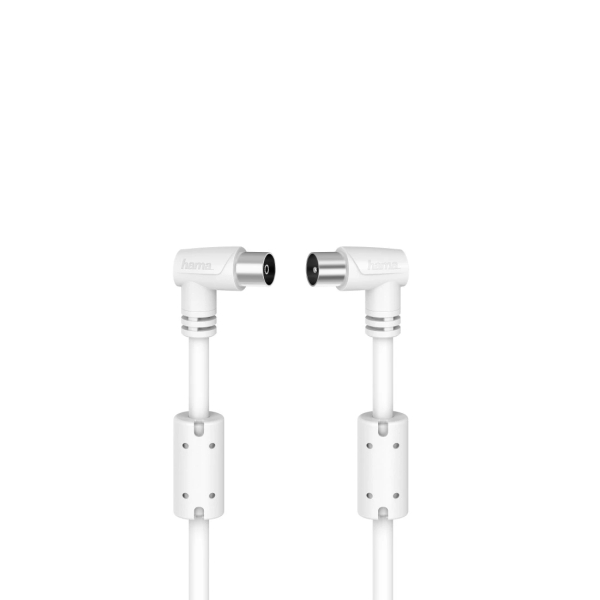 Cavo coassiale per antenna Hama Essential maschio/femmina - Lunghezza 1,5 m - Tripla schermatura - Schermatura 90 dB - Impedenza 75 Ohm - Colore Bianco