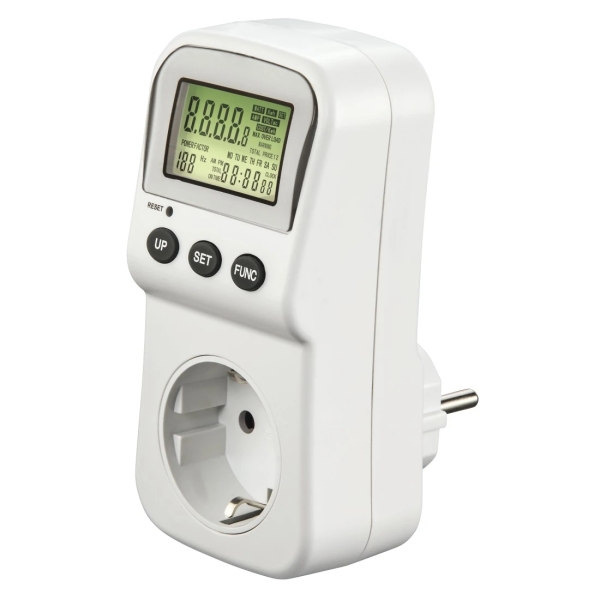 Hama Presa con contatore digitale di consumo - Potenza massima 3680 W - Display LCD - Colore Bianco