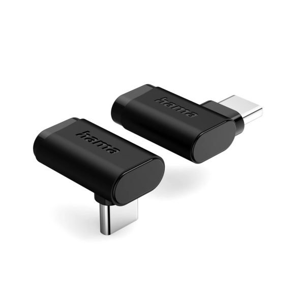 Hama Essential Adattatore USB-C angolato da 90° - Potenza fino a 240 W - Velocità fino a 10 Gbit/s - Power Delivery - Colore: Nero