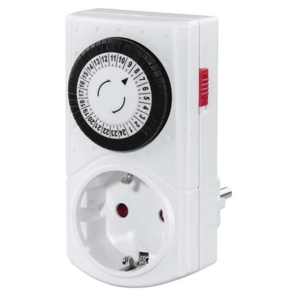 Hama Mini Tappo con timer meccanico - Potenza massima 3680 W - Tensione 230 V - Timer - Intervalli di 30 min - Colore Bianco