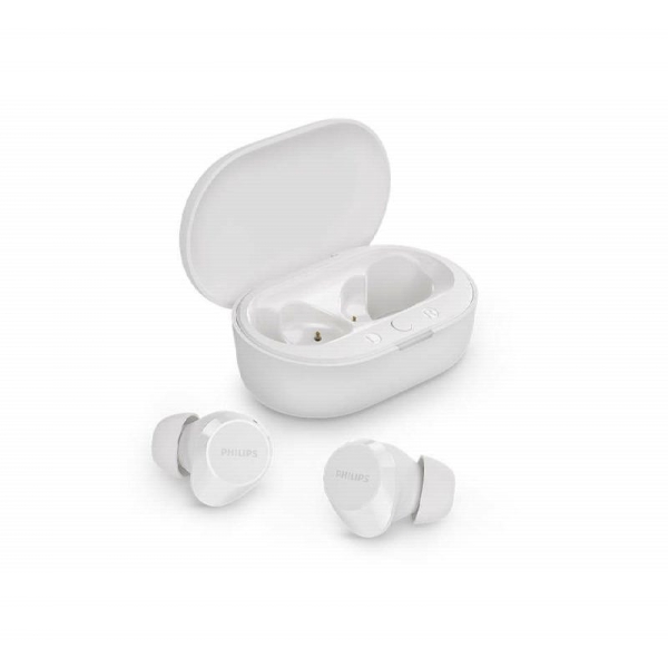Philips Auricolari intraurali wireless - Bluetooth 5.3 - Autonomia fino a 18 ore - TWS - IPX4 - Microfono integrato - Connettore USB-C - Portata 10 m - Colore Bianco