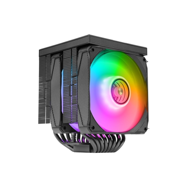 Mars Gaming MCPU-LCDPRO Dissipatore per CPU - Potenza TDP fino a 380 W - 8 Tubi di calore - 2 ventole PWM FDB da 120 mm - 2300 rpm - Display LCD - Illuminazione ARGB - 120 x 118 x 158 mm - Colore Nero