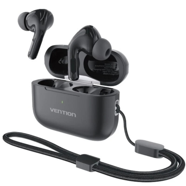 Vention Echo Lite E11 Plus Auricolari intraurali wireless - Bluetooth 6.0 - Autonomia fino a 6 ore - Custodia con batteria da 250 mAh - Colore Nero