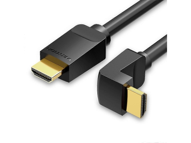 Cavo HDMI 2.0 angolato Vention - Risoluzione 4K - ARC - Lunghezza 1 m - Connettori placcati in oro - Rivestimento in PVC - Compatibile con HDR - Colore Nero