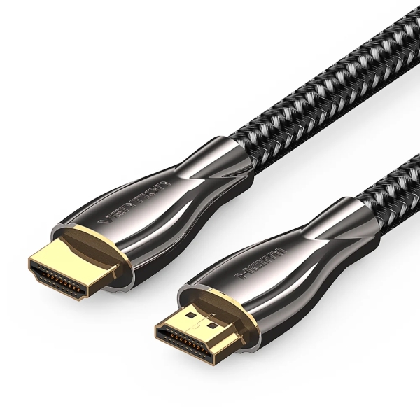 Cavo HDMI 2.0 Vention - Risoluzione 4K - ARC - Lunghezza 2 m - Connettori placcati in oro - Rivestimento intrecciato in cotone e PVC - Colore Nero
