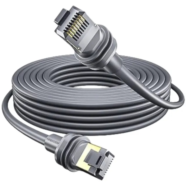 Cavo di Rete Vention Starlink Cat.7 - Lunghezza 50 m - Contatti placcati in oro - Velocità fino a 10 Gbps - 26 AWG - Rivestimento in PVC - Colore Grigio