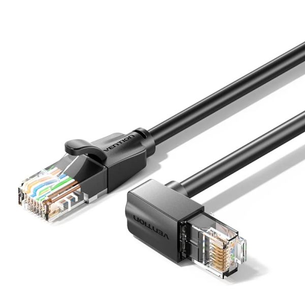 Cavo di Rete Vention Cat.6 UTP - Lunghezza 5 m - Angolato - Velocità fino a 1 Gbps - 26 AWG - Rivestimento in PVC - Colore Nero