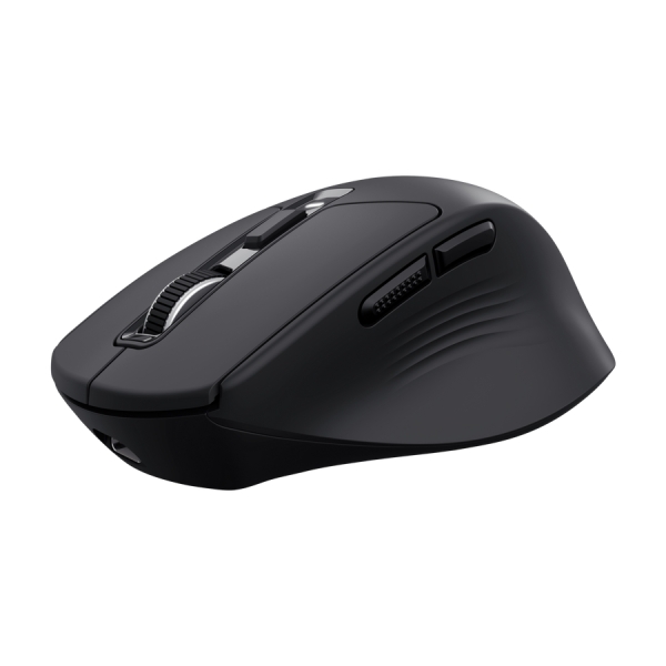 Trust Niven Mouse wireless a 7 pulsanti - Regolabile fino a 3200 dpi - Bluetooth - Ricaricabile - Indicatori LED - Clic silenzioso - Ricevitore USB-C - Multidispositivo - 44x73x110 mm - Colore Nero