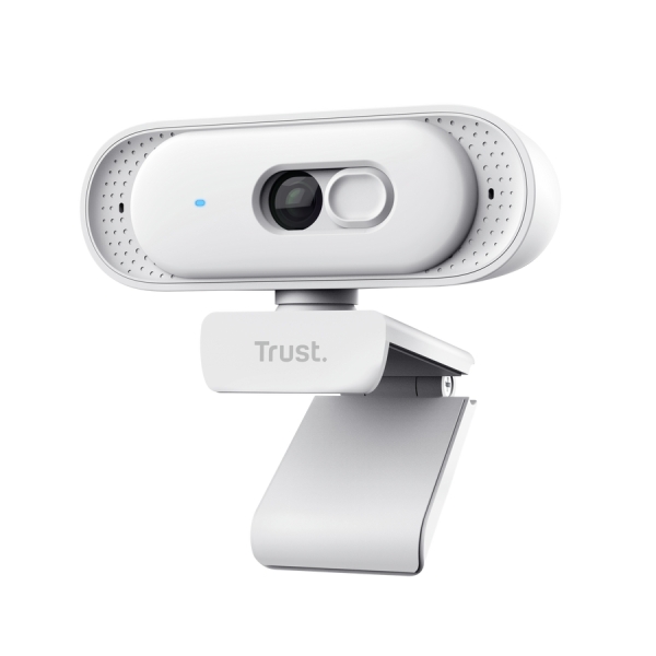 Trust Tomar Webcam QHD 2K - Cavo da 2 m - Microfono integrato - Bilanciamento del bianco automatico - Modalità privacy - Filettatura da 1/4" - Campo visivo di 76 gradi - 53x55x93 mm - Colore Bianco