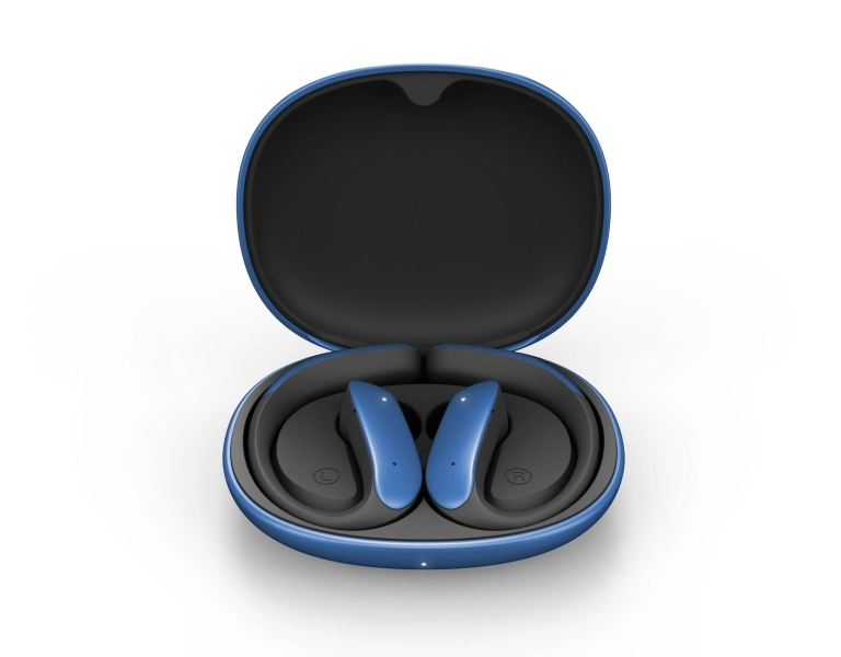 Energy Sistem PulseFit Cuffie sportive true wireless - Bluetooth 5.4 - Protezione contro sudore e schizzi - Sistema di fissaggio Secure-Fit Per un comfort ottimale - Chiamate Stereo - 22 ore di autonomia - Assistente vocale integrato - Colore Blu