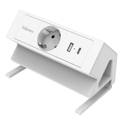 Fellowes Presa Multipla da tavolo a 1 presa - USB-A - USB-C - Cavo da 2 m - Morsetto per scrivanie da 10 a 45 mm - 15