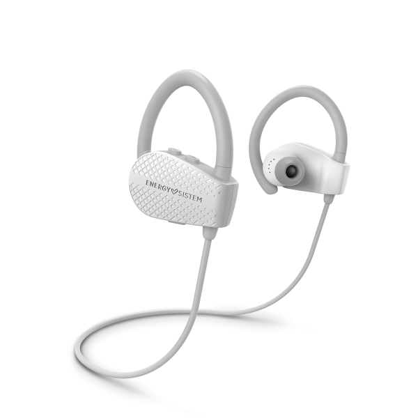 Energy Sistem Sport 1+ Cuffie sportive - Bluetooth 5.1 - Fino a 8 ore di autonomia - Microfono con funzione vivavoce e comando vocale - Sistema di fissaggio Secure-Fit - Resistenti al sudore - Colore: Bianco