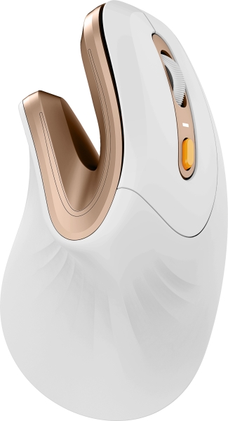 ProtoArc EM11 NL Mouse verticale ergonomico wireless - 2400 dpi - Bluetooth + 2,4 GHz - Batteria ricaricabile - Multidispositivo - Colore Bianco