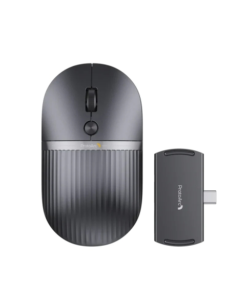 ProtoArc Hubmouse Mouse wireless con hub USB - Bluetooth - 2400 dpi - Hub 1x USB-C, 1x USB-A, 1x HDMI - Colore Nero