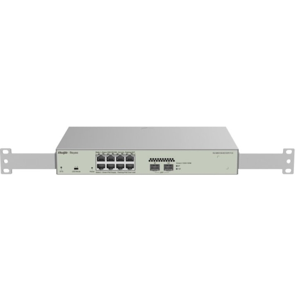 Ruijie RG-NBS3100-8GT2SFP-P-V2 Switch gestito di livello 2 - 8 porte - PoE 125 W - Box in acciaio - Colore acciaio
