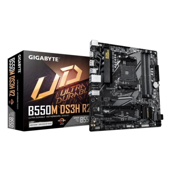 Scheda madre Gigabyte B550M DS3H R2 AMD AM4 4x DDR4 - M.2, SATA, PCIe 4.0 - M.2, SATA - HDMI, DP - MicroATX