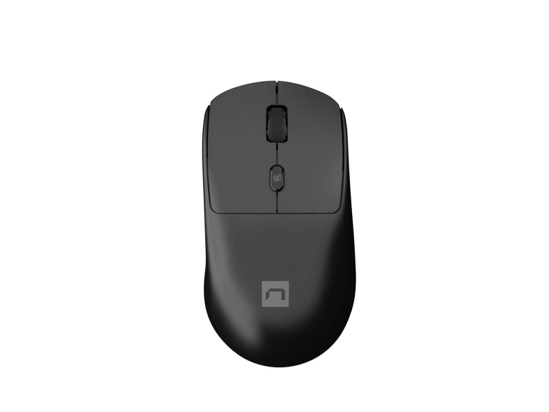 Natec Hawk 2 Mouse laser wireless ergonomico - 3200 dpi - Adattatore USB - 4 pulsanti - Colore Nero