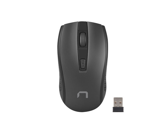 Natec Jay 2 Mouse ottico wireless - 1600 dpi - 2,4 GHz - Adattatore USB - 4 pulsanti - Colore Nero
