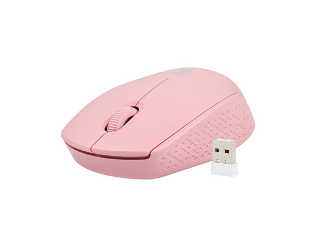 Natec Stork Mouse ottico wireless - 1600 dpi - Adattatore USB - 3 pulsanti - Colore rosa
