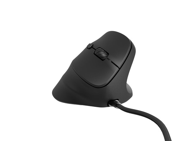 Natec Crake 2 Pro Mouse ottico verticale - 12.800 dpi - Programmabile - Ergonomico - Illuminazione RGB personalizzabile - Colore nero