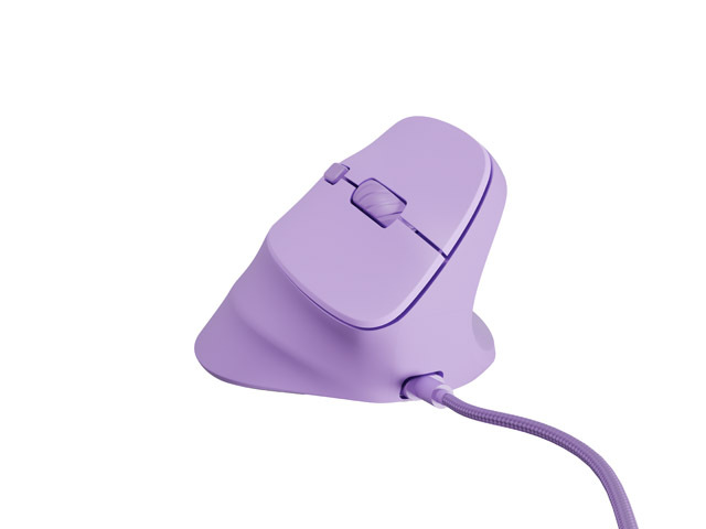 Natec Crake 2 Pro Mouse ottico verticale - 12.800 dpi - Programmabile - Ergonomico - Illuminazione RGB personalizzabile - Colore lavanda
