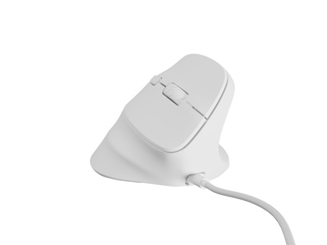 Natec Crake 2 Pro Mouse ottico verticale - 12.800 dpi - Programmabile - Ergonomico - Illuminazione RGB personalizzabile - Colore Bianco