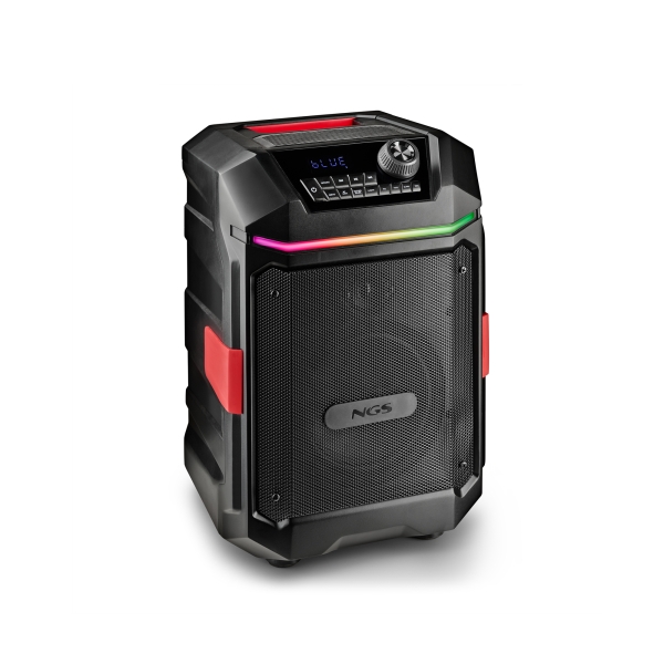 NGS Wild Bash Compact Altoparlante Premium 200 W - Bluetooth 5.4 - USB e AUX - Illuminazione a LED - IPX6 - Colore Nero