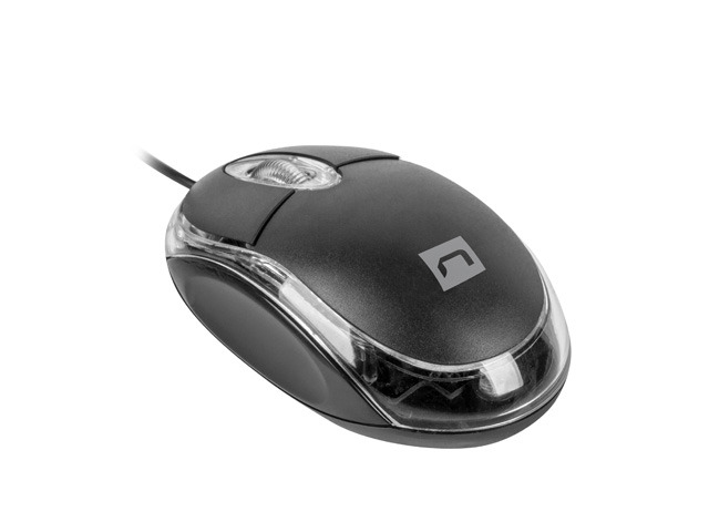Natec Vireo 2 Mouse ottico USB - 1000 dpi - Cavo da 1,25 m - 3 pulsanti - Colore Nero