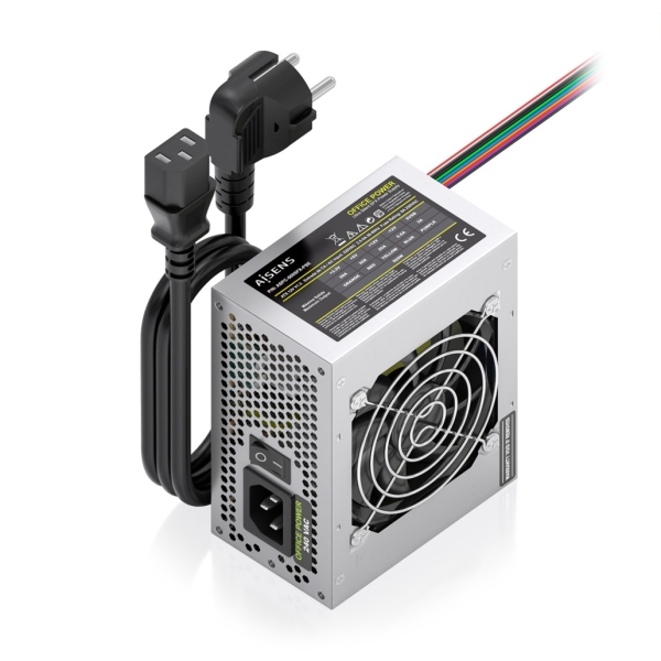 Aisens ASPC-500SFX-PSE Alimentatore 500W SFX - Ventola da 80 mm - OEM - Cavo di Alimentazione incluso - Colore Argento