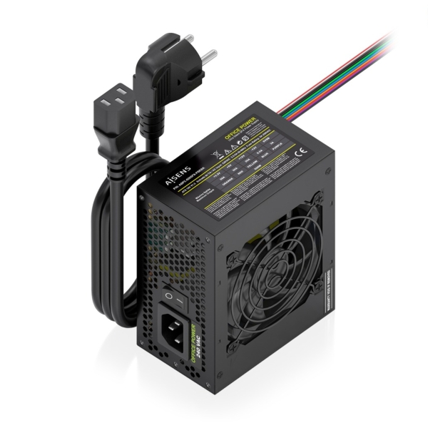 Aisens ASPC-500SFX-PSEBK Alimentatore 500 W SFX - Ventola da 80 mm - OEM - Cavo di Alimentazione incluso - Colore Nero