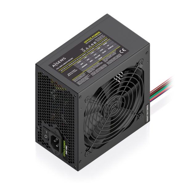 Aisens ASPC-500ATX-SEOBK Alimentatore ATX da 500 W - Ventola da 120 mm - OEM - Colore Nero