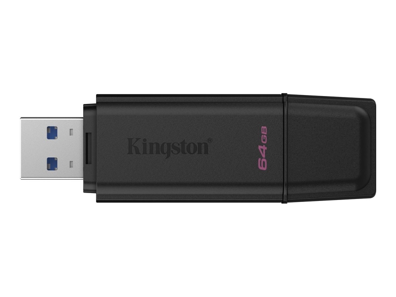 Kingston DataTraveler Exodia Chiavetta USB 64 GB - USB 3.2 Gen 1 - Con cappuccio - Anello per portachiavi - Colore Nero (pendrive)