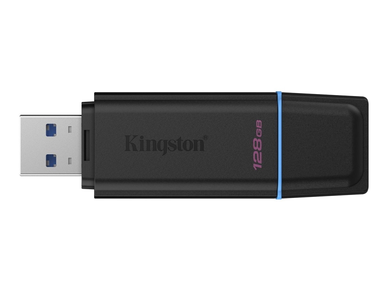 Kingston DataTraveler Exodia Chiavetta USB 128 GB - USB 3.2 Gen 1 - Con cappuccio - Anello per portachiavi - Colore Nero (pendrive)