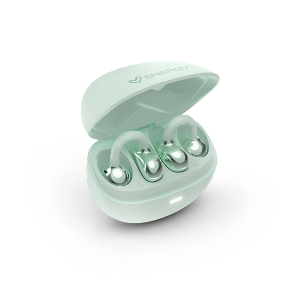 Energy Sistem StreetPods Cuffie Open Sound - True Wireless Stereo - Bluetooth 6.0 - Fino a 20 ore di autonomia - Microfono e assistente vocale integrati - Design Curved-Fit a orecchino - Colore verde