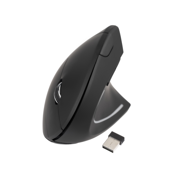 Tooq TQMWG-1104-B Mouse wireless ergonomico - 3200 dpi - 6 pulsanti - Colore Nero