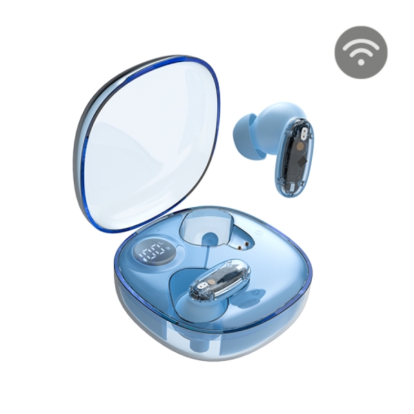 Mars Gaming MHIB2 Cuffie Bluetooth 5.4 - Microfono integrato - Autonomia fino a 7 ore - Indicatore LED - Semitrasparenti - 60x60x30 mm - Colore Blu