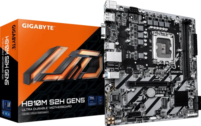 Gigabyte H810M S2H GEN5 Scheda madre Intel 1851 2x DDR5 - M.2, SATA, PCIe 4.0 - HDMI, DisplayPort, VGA, RJ-45, USB 3.2 - MicroATX