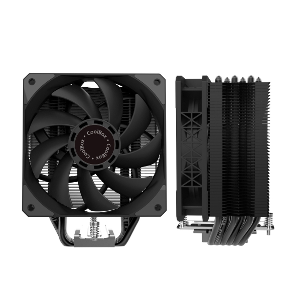Coolbox H6 Black Dissipatore multi-socket - 6 heatpipe - 240 W TDP - Ventola da 120 mm - Velocità massima 2000 rpm - Colore Nero