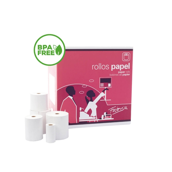 8 pz. - Rotolo di carta termica Fabrisa - Senza BPA - 80x80x25 mm