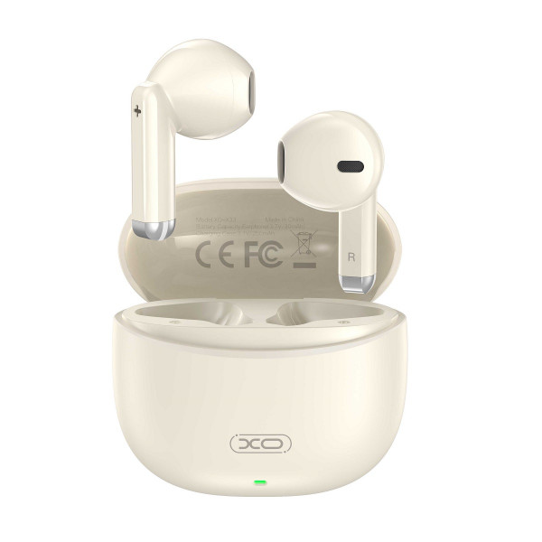 Auricolari TWS XO X33 - Bluetooth 5.3 - Intrauricolari - Custodia da 250 mAh - ABS e policarbonato - USB-C - Colore beige
