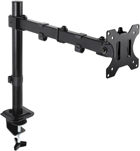 Tooq Supporto da tavolo per monitor - 1 braccio - Schermi da 17-32" - Portata 8 kg - VESA 75x75 e 100x100 - Girevole e inclinabile - Altezza regolabile fino a 413 mm - Colore Nero