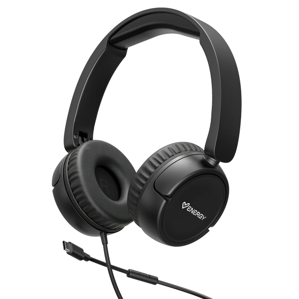 Energy Sistem Urban Cuffie con cavo - DeepBass - Archetto estensibile - Microfono integrato - Connessione USB-C - Colore Nero