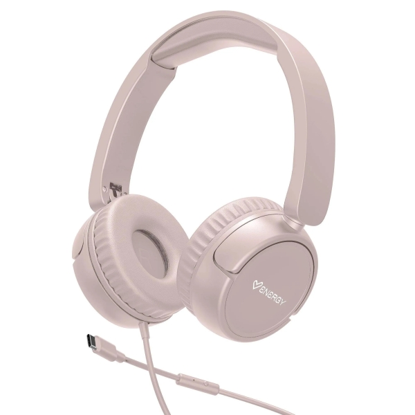 Energy Sistem Urban Auricolari con cavo - DeepBass - Archetto estensibile - Microfono integrato - Connessione USB-C - Colore rosa