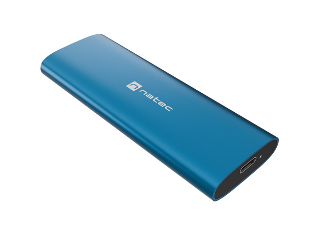 Natec Rhino Lite M.2 Box esterna per dischi SSD M.2 - NVMe/PCIe - USB-C 3.2 - Compatibile con dischi fino a 10 TB - Colore Blu